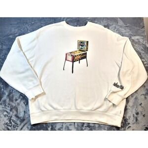 Levi's SilverTab Mens Pullover Sweatshirt White XL Pinball Logo Soft